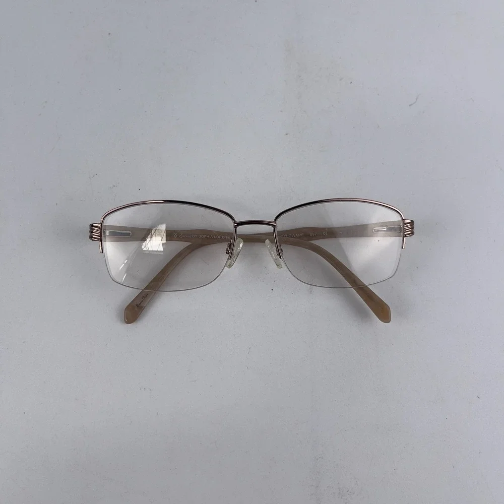Sophia Loren's Zyloware 097 Women's Eyeglasses Frame Brown Half‎ Rim 54-17 mm
